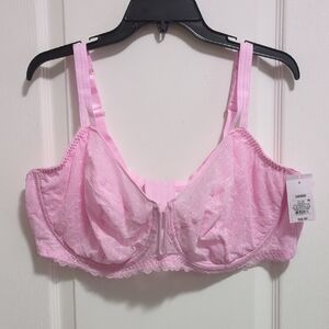 Pink Lace Unlined Comfort Wire Balconette Bra